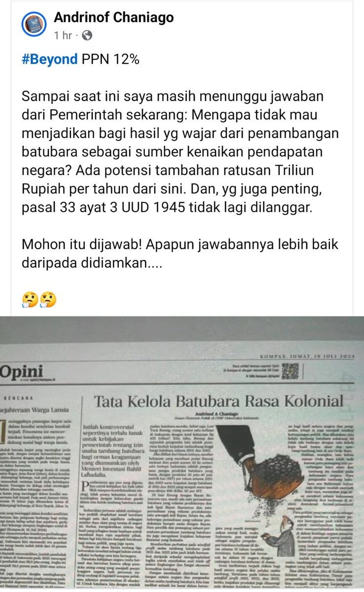 MurtadhaOne1's tweet photo. GILA!!

Ternyata UU Omnibuslaw dibuat untuk memperkaya Oligarki dengan cara Batu Bara tidak lagi termasuk barang kena pajak

𝐒𝐄𝐇𝐈𝐍𝐆𝐆𝐀 𝐍𝐞𝐠𝐚𝐫𝐚 𝐤𝐞𝐡𝐢𝐥𝐚𝐧𝐠𝐚𝐧 𝐩𝐞𝐦𝐚𝐬𝐮𝐤𝐚𝐧 𝐏𝐚𝐣𝐚𝐤 𝐝𝐚𝐫𝐢 𝐓𝐚𝐦𝐛𝐚𝐧𝐠 𝐁𝐚𝐭𝐮 𝐛𝐚𝐫𝐚 𝐬𝐞𝐛𝐞𝐬𝐚𝐫 𝟏𝟓𝟎 𝐓𝐫𝐢𝐥𝐢𝐮𝐧/𝐭𝐚𝐡𝐮𝐧

Dan pemerintah lebih memilih menaikkan PPN 12% yang jelas akan mencekik rakyat kecil dan menengah

#TolakPPN12Persen