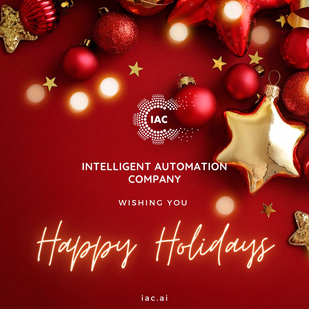 Sending warm holiday wishes from all of us at IAC.ai: the Intelligent Automation Company! 🎄✨
May this season bring you joy, peace, and inspiration.
Here’s to embracing the holiday spirit and a bright future ahead.
#HappyHolidays #AI #Automation #Innovation