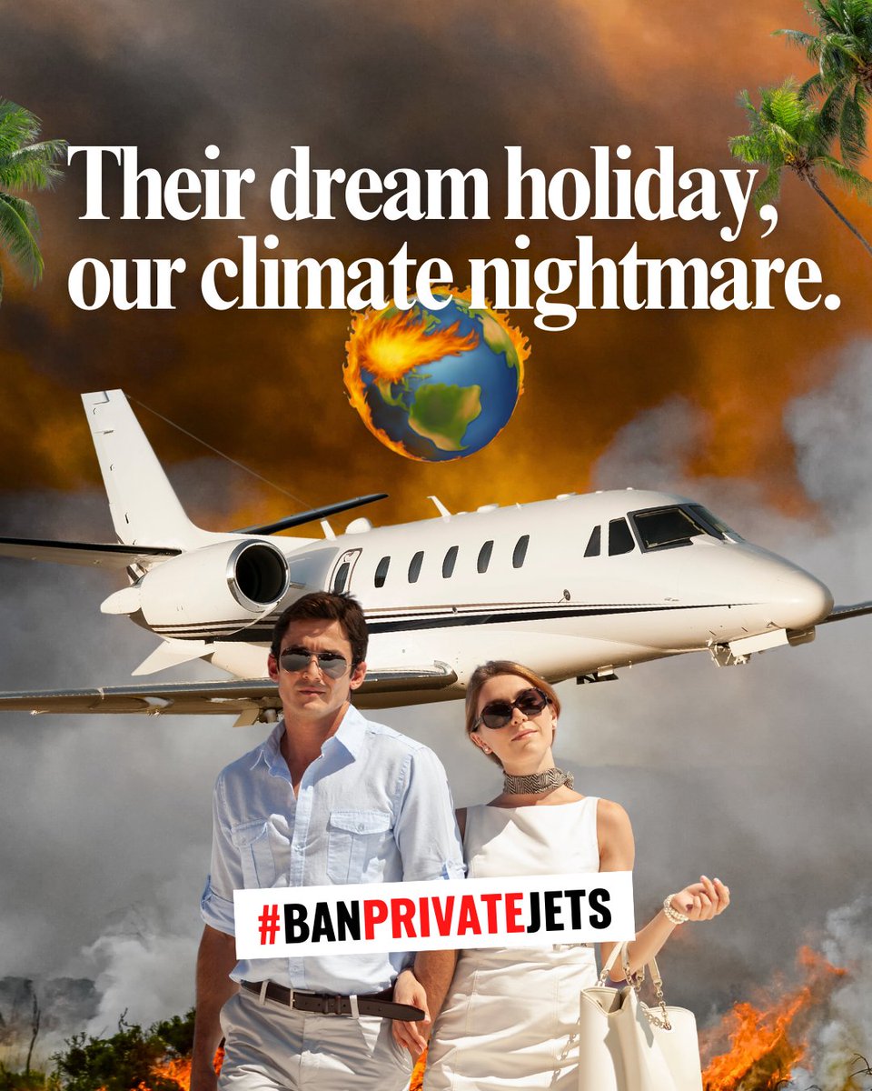While millions of people suffer the worst impacts of the climate crisis, a minority of the ultra-rich travel by the world's most polluting means of transport.

It's a matter of justice: Let's #BanPrivateJets.

👉 bit.ly/3VNAYa7