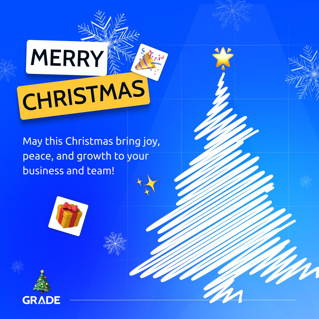 GradeAppERP's tweet photo. Wishing You a Joyful Christmas! ✨

May this season bring warmth, joy, and new opportunities to you and your team. Thank you for being part of our journey.

With love,
The Grade Team 💙

#MerryChristmas #SeasonGreetings #BusinessSuccess #ERPSystem #GradeERP #NewYearGoals https://t.co/eXxtLsDb6t