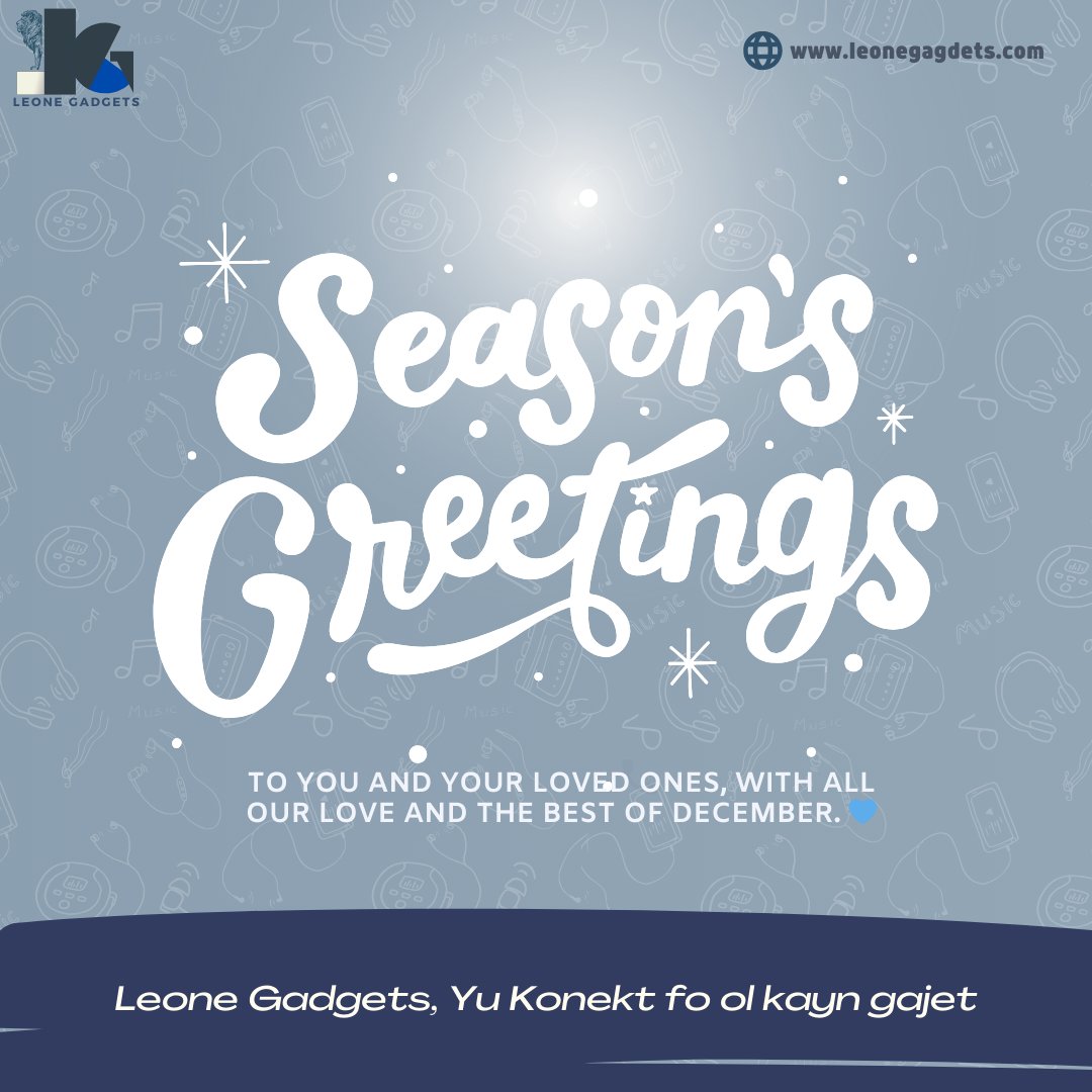 LeoneGadgets's tweet photo. Season's Greetings from Leone Gadgets!  

This holiday season, we're sending you warm wishes filled with love, joy, and the best of December. Thank you for staying connected with us—you're the reason for our success! 💙  

Let’s make this festive season brighter together. https://t.co/DZftLclRE1
