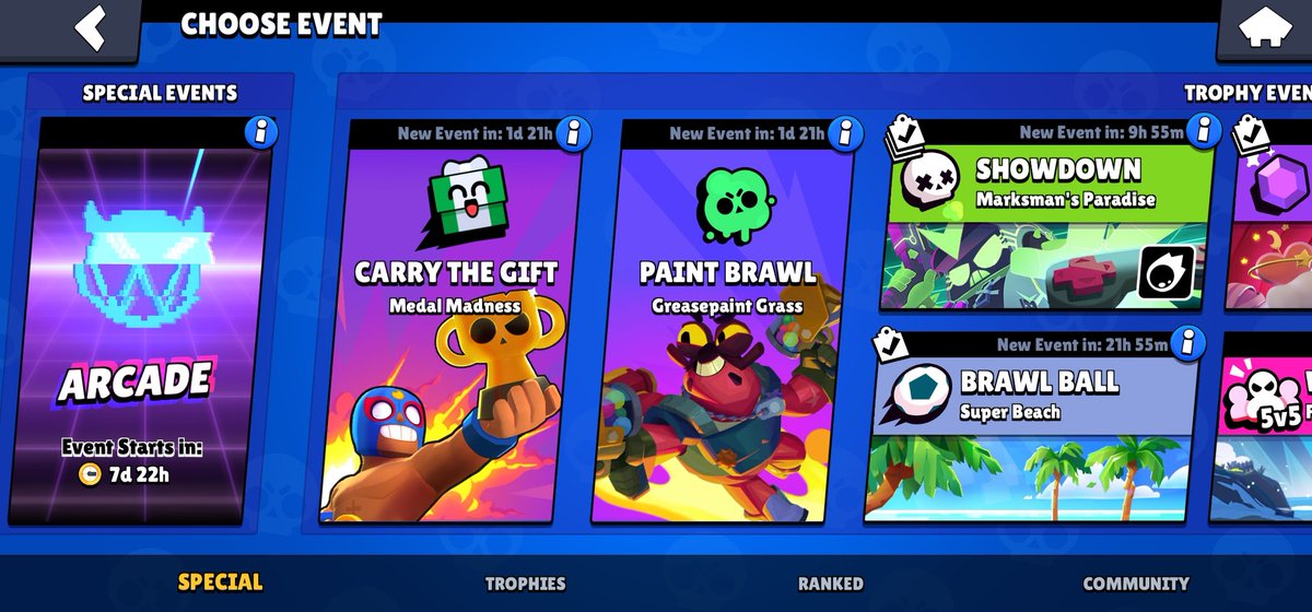 BrawlSource's tweet photo. 2 NEW (old) LADDER GAMEMODES ✨️
✅️ Carry The Gift
✅️ Paint Brawl
#BrawlStars #Supercell #MegaTree https://t.co/dcRBi284XQ
