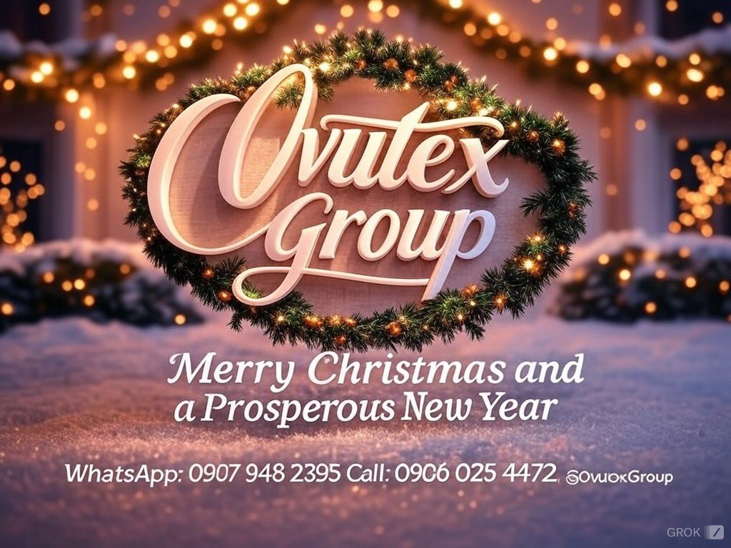OvuteGroup's tweet photo. On this day of Christmas celebrations, we wish you Merry Christmas and a prosperous New Year, from Ovutex Group. https://t.co/lGkgeD82Ui