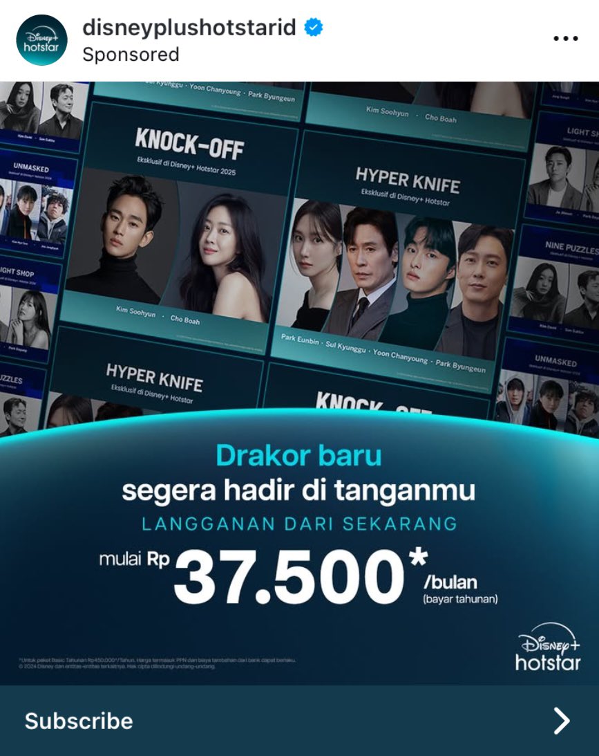 Yang masih langganan, bisa setop. Yang masih pakai D+, bisa beralih ke yang lain. D+ menormalisasi aktor, tokoh fiktif, dan cerita yang enabling genosida Palestina.

Tunjukkan kita berpihak pada kemanusiaan.