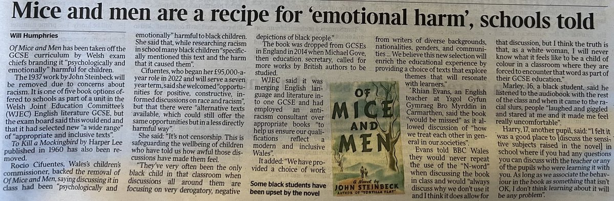 jonahulebor's tweet photo. When it comes to clear action in anti-racism, it’s not a surprise that Wales seems to “get it”. I have been an advocate for the banning of this book in UK schools. This is not censorship, it is common sense. https://t.co/cEGY8KUORV