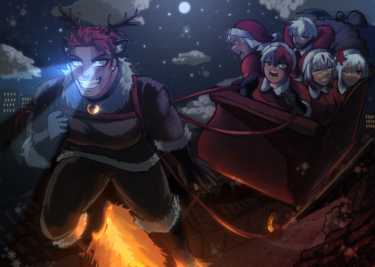 rynnshii's tweet photo. 🎄🦌🛷 #MHA https://t.co/ICnFYAeBWa