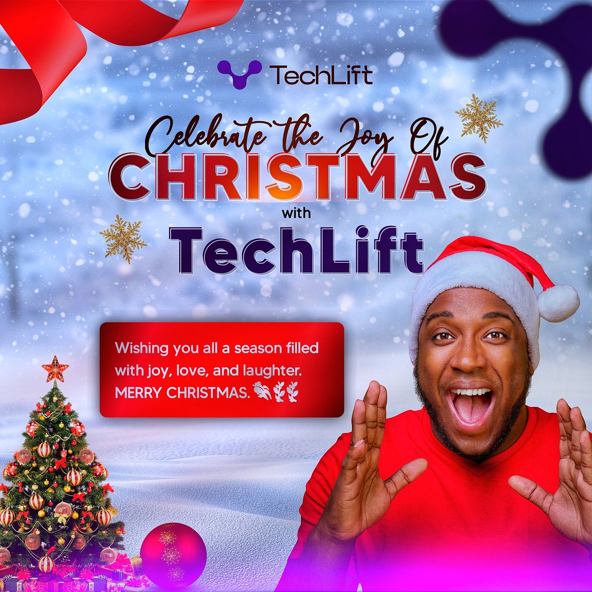 Techliftteam's tweet image. 🎄✨ Merry Christmas from Tech Lift 🎅

Wishing you joy, love, and warmth this festive season. Here&apos;s to a season filled with inspiration and cheer.

Let’s keep growing together in the tech journey. ❤️💻 #MerryChristmas #TechLift