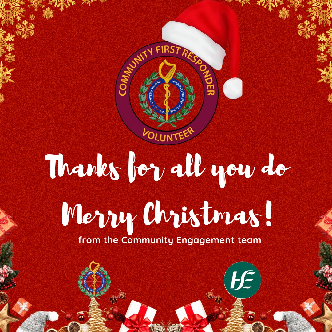 Merry Christmas to all the amazing volunteers in the CFR network. Thanks for all you do to provide a vital community response to life threatening emergencies and being part of the Chain of Survival. #LifesavingCommunity