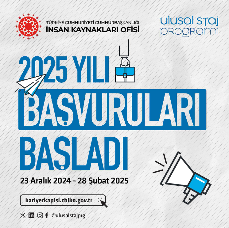 #UlusalStajProgramı 2025 yılı başvuruları başladı! Tüm öğrencilerimize başarılar dileriz.

🔗 kariyerkapisi.cbiko.gov.tr

@tccbiko <a href="/kariyerkapisi/">Kariyer Kapısı</a> <a href="/ulusalstajprg/">Ulusal Staj Programı</a>
