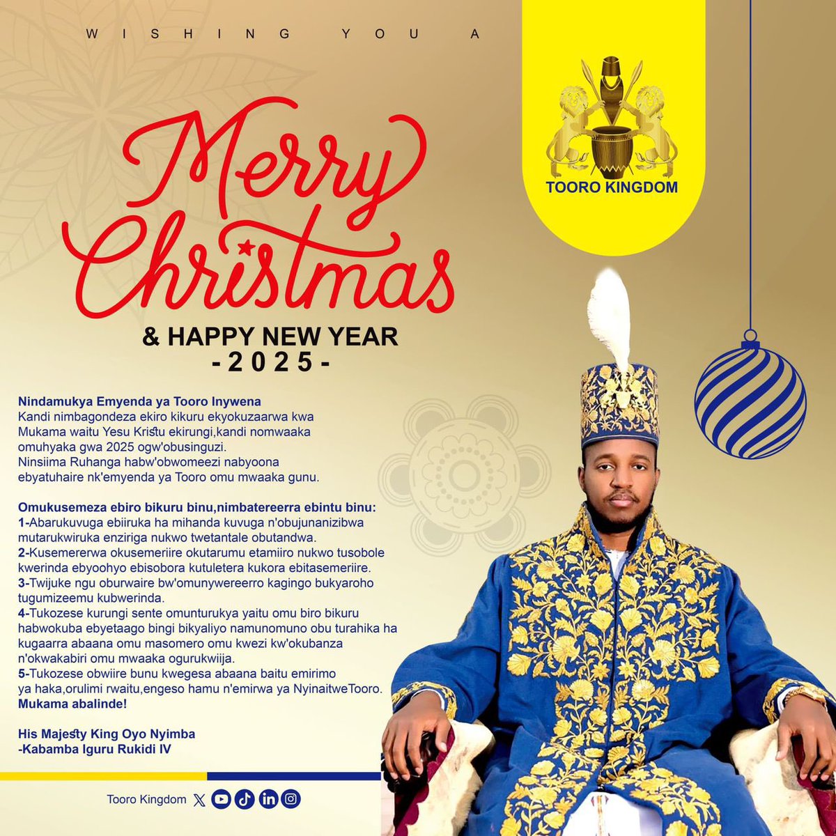 His Majesty King Oyo of Tooro Kingdom tweet media