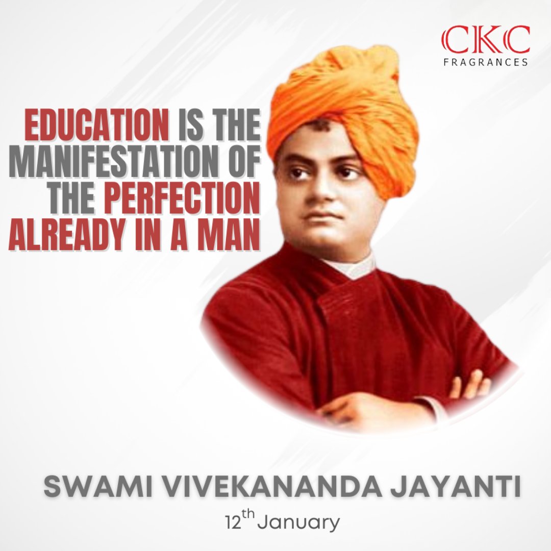 rishabhckothari's tweet image. Honoring the visionary and inspirational leader, Swami Vivekananda, on his Jayanti. Let us embrace his teachings for a brighter future. 🌟 #SwamiVivekananda #VivekanandaJayanti  #Empowerment #Wisdom #Motivation #Spirituality #India #NationalHero #RishabhKothari #CKCFragrances