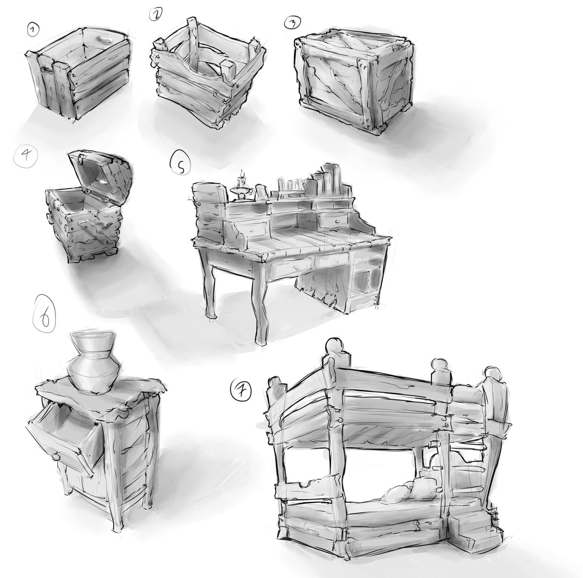 foxwellarts's tweet photo. bunch of wooden props and furnitures

#concept #conceptarts #conceptart #sketch #sketches #prop #propconcept #conceptartist #conceptartwork #rkgk https://t.co/KFlxdabpHv