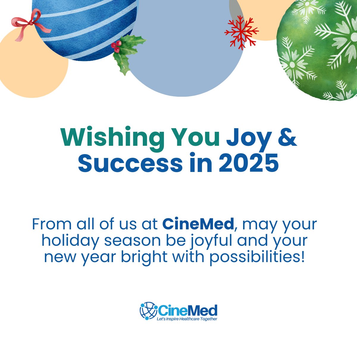 CineMed's tweet image. This holiday season, we’re grateful for the trust and collaboration of our clients and partners. 🌟

Thank you for helping us drive impactful healthcare education in 2024. Here’s to an even brighter 2025!

#CineMed #InnovationInEducation #Gratitude #HappyHolidays2024