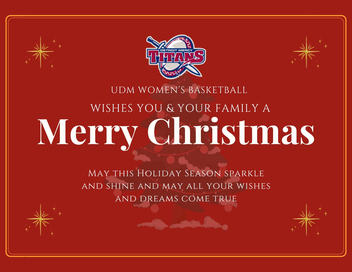 Season’s greetings from UDM Women’s Basketball! 🎄✨ Wishing you a Merry Christmas filled with joy, sparkle, and dreams come true!