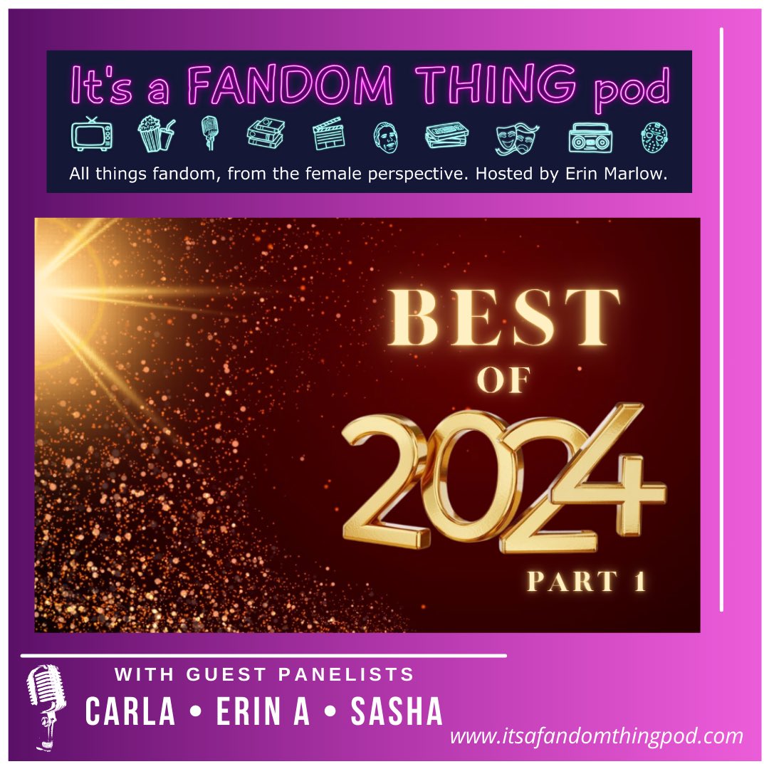 Happy Holidays! Celebrate with us as we countdown our top ten favorite shows, movies, songs, plays, and books from 2024! Carla from <a href="/BedWedBeheadPod/">Bed, Wed, or Behead Podcast</a>, <a href="/geekandsew/">geekandsew</a>, and Sasha joined me. Listen now on your favorite podcast platform! itsafandomthingpod.com