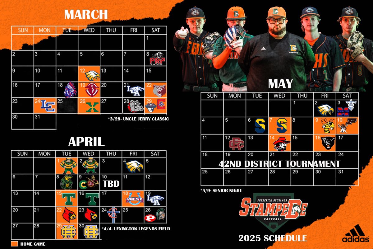 Frederick Douglass HS Baseball (@fdhsbaseball) on Twitter photo 🚨2025 Broncos Schedule Drop🚨
Almost that time… #stampede🐎
<a href="/kyhsbca/">KHSBCA</a> <a href="/PrepbaseballKY/">Prep Baseball Kentucky</a> <a href="/JamieTessoff/">JT18</a> @PPL_Lex <a href="/FDHSATHLETICS/">Douglass High School Athletics</a> 🚨2025 Broncos Schedule Drop🚨
Almost that time… #stampede🐎
<a href="/kyhsbca/">KHSBCA</a> <a href="/PrepbaseballKY/">Prep Baseball Kentucky</a> <a href="/JamieTessoff/">JT18</a> @PPL_Lex <a href="/FDHSATHLETICS/">Douglass High School Athletics</a>