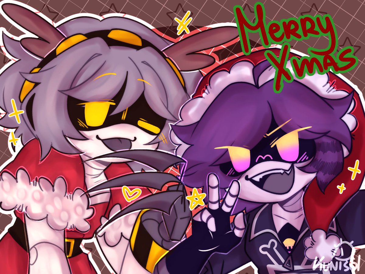 Kuni_Sol's tweet image. Happy holidays &amp;lt;3

#Murderdrones #MurderdronesV  #MurderdronesFanart #MDV #MD #SerialDesignationV #fanart #mdtwt #MurderdronesUzi #MDUzi #UziDoorman #Vuzi #UzixV #VxUzi // #KuniSolArt