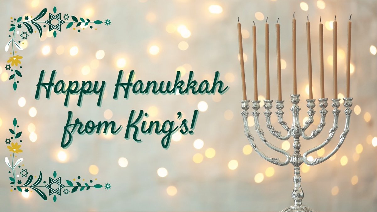 Chag Sameach! King's wishes everyone celebrating Hanukkah a joyous Festival of Lights. 

May every candle you light bring you and your loved ones joy, light, and peace. 

#HappyHanukkah #ChagSameach