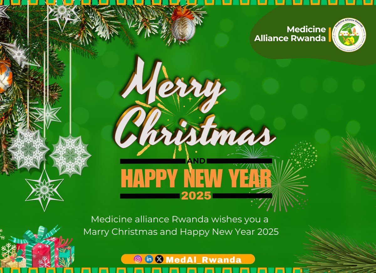 Medicine Alliance Rwanda wishes you a #MerryChristmas🎄 and a #HealthyNewYear2025.🎊

Stay healthy and enjoy this festive season 🎄