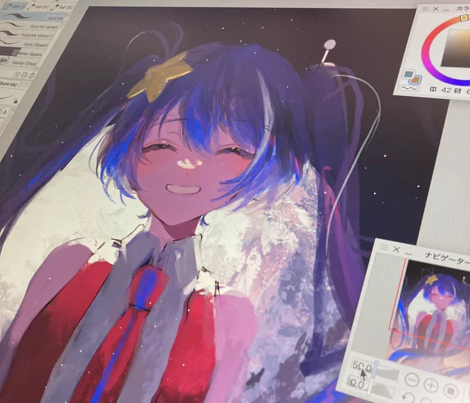 このボツ絵結構気に入ってたけど、直撮り以外にデータ無くて終わった 