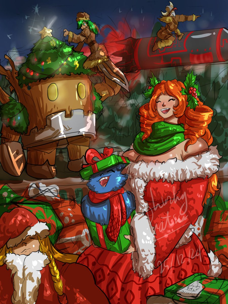 KatsumodoKat's tweet image. A Merry Christmas from the EBF Crew!

(reposted with better tags lol)

#epicbattlefantasy #fanart #Christmas