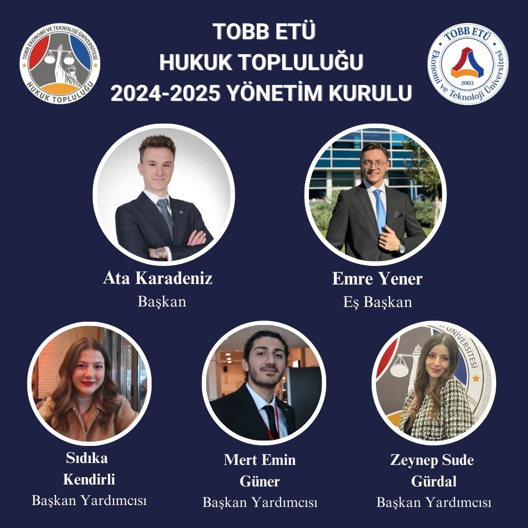 etuhukuk's tweet photo. TOBB ETÜ Hukuk Topluluğu olarak 09.10.2024 tarihinde gerçekleştirdiğimiz Olağan Genel Kurul neticesinde 2024-2025 Akademik Yılında görev yapacak Yönetim Kurulu Başkanı Ata Karadeniz, Yönetim Kurulu Eş Başkanı Emre Yener ve Yeni Yönetim Kurulumuza başarılar diliyoruz. https://t.co/DyYUB2ELW9