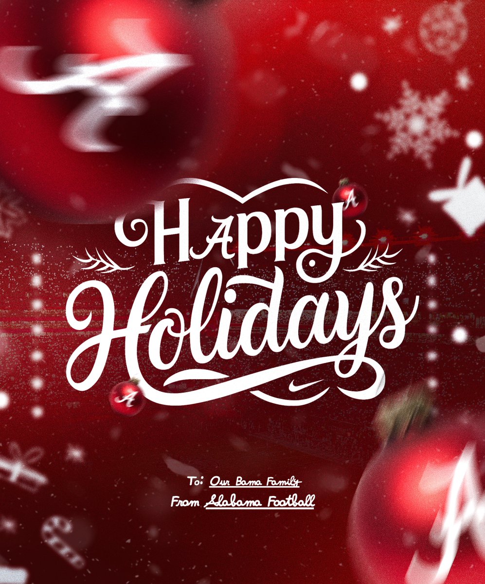 Happy Holidays from the Crimson Tide! 🎄🎁❄️

#RollTide