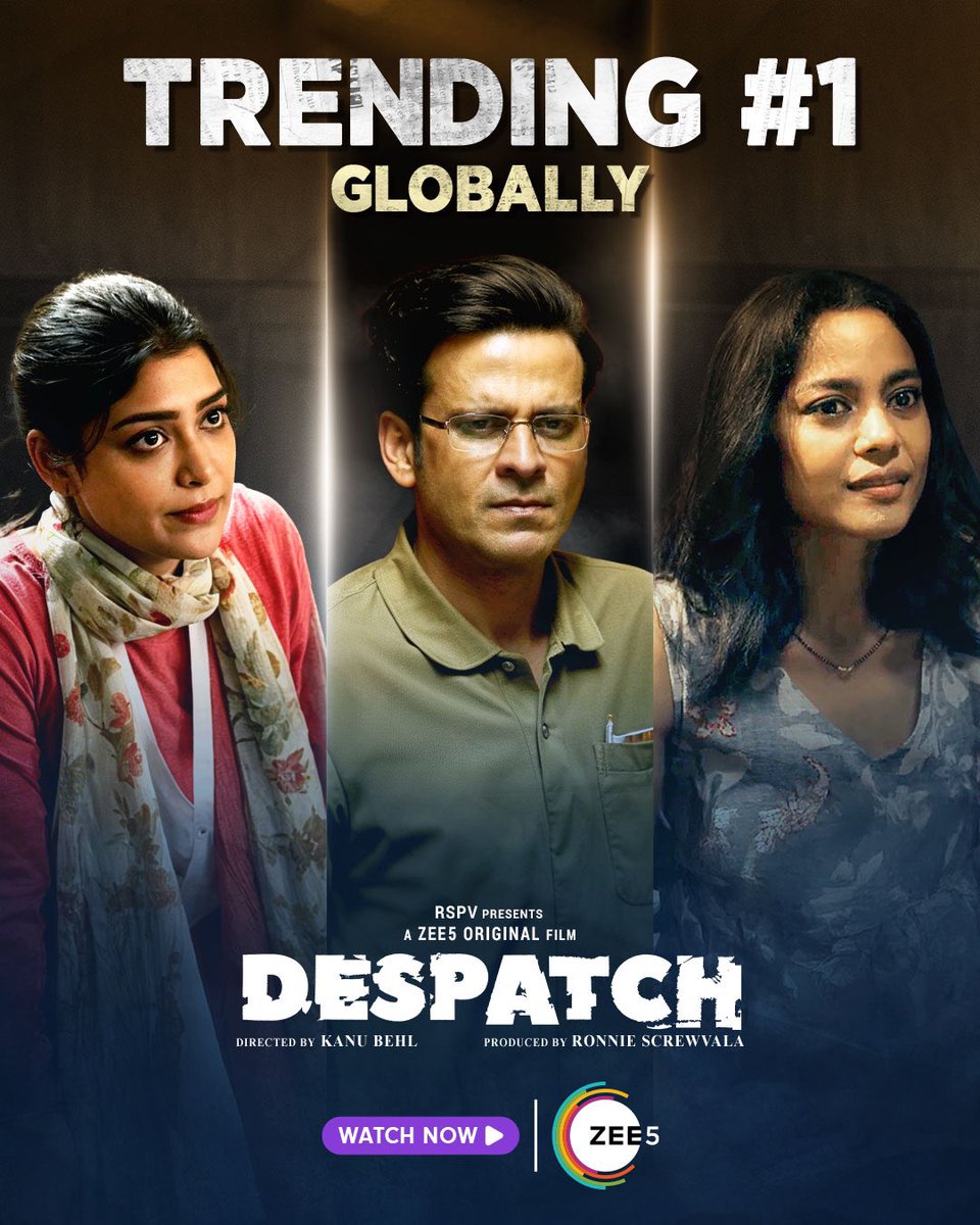 suyashpachauri's tweet photo. 'DESPATCH' STREAMING ON ZEE5: MANOJ BAJPAYEE The truth has been revealed and is currently playing on TVs all across the world. Now, only on #Zee5 [@ZEE5India], watch #Despatch #BajpayeeManoj @BajpayeeManoj #DespatchOnZEE5 #SuyashPachauri https://t.co/TdnJjmjrGA