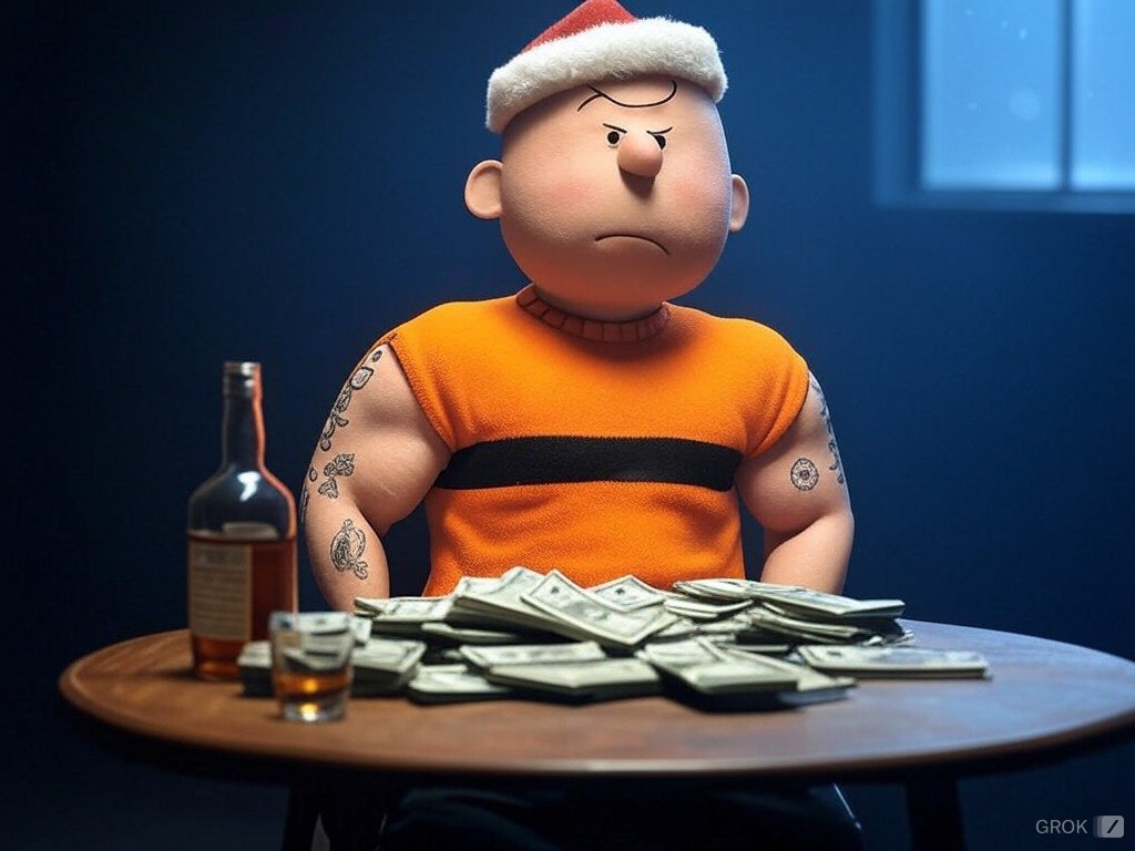 Merry Christmas from Charlie Brown!  Twelve years on the inside, made parole in time for the holidays!  Looks like he's back in business with the old crew!