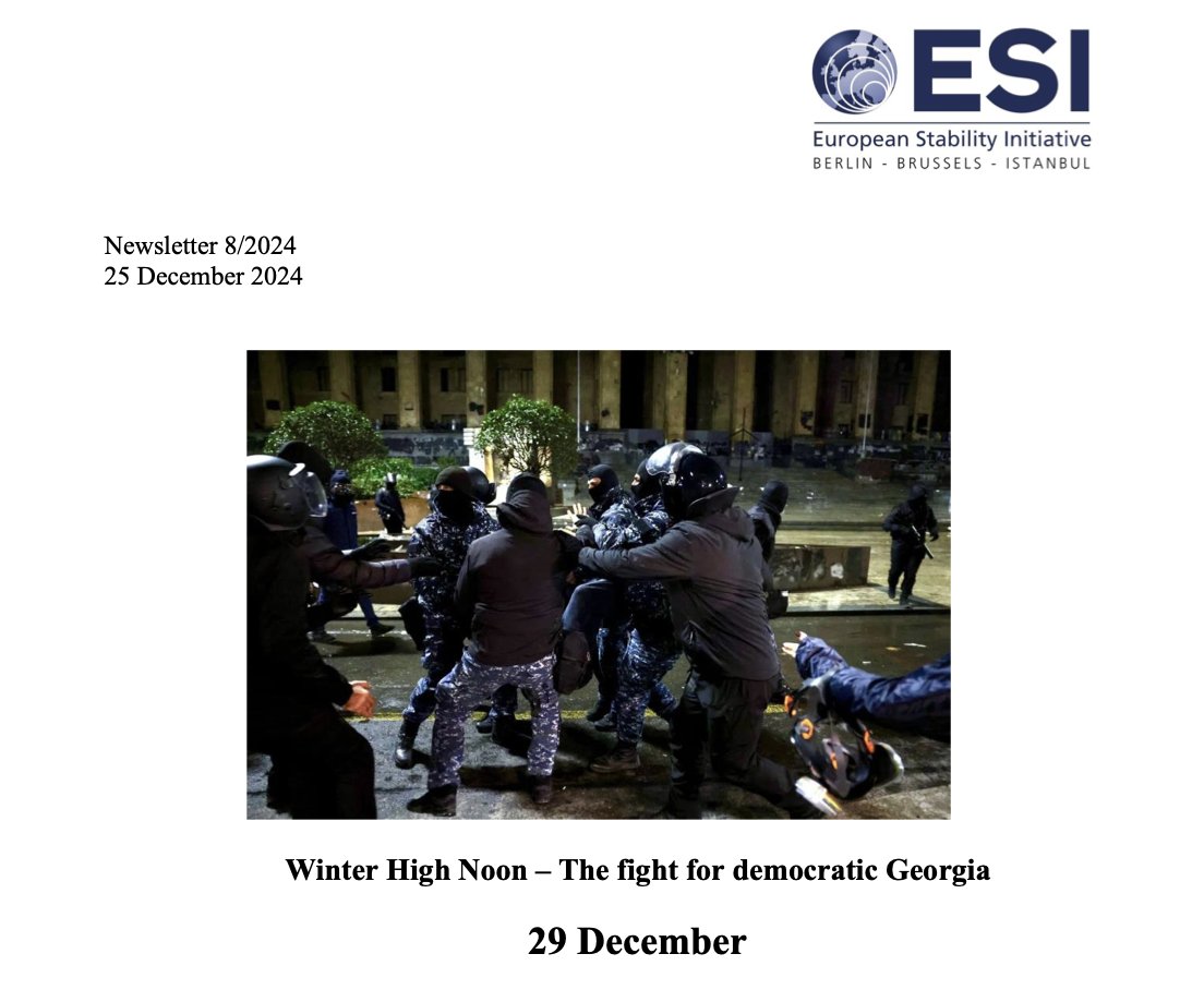 Kristof Bender (@kristofbender) on Twitter photo It's Christmas, but this is rather time sensitive.
Time for #Georgia is running out.
Before 29 December EU capitals need to take a clear stance in support of president <a href="/Zourabichvili_S/">Salome Zourabichvili</a>, democracy and fair elections.
#StopDictatorship
Read more:
esiweb.org/sites/default/… It's Christmas, but this is rather time sensitive.
Time for #Georgia is running out.
Before 29 December EU capitals need to take a clear stance in support of president <a href="/Zourabichvili_S/">Salome Zourabichvili</a>, democracy and fair elections.
#StopDictatorship
Read more:
esiweb.org/sites/default/…