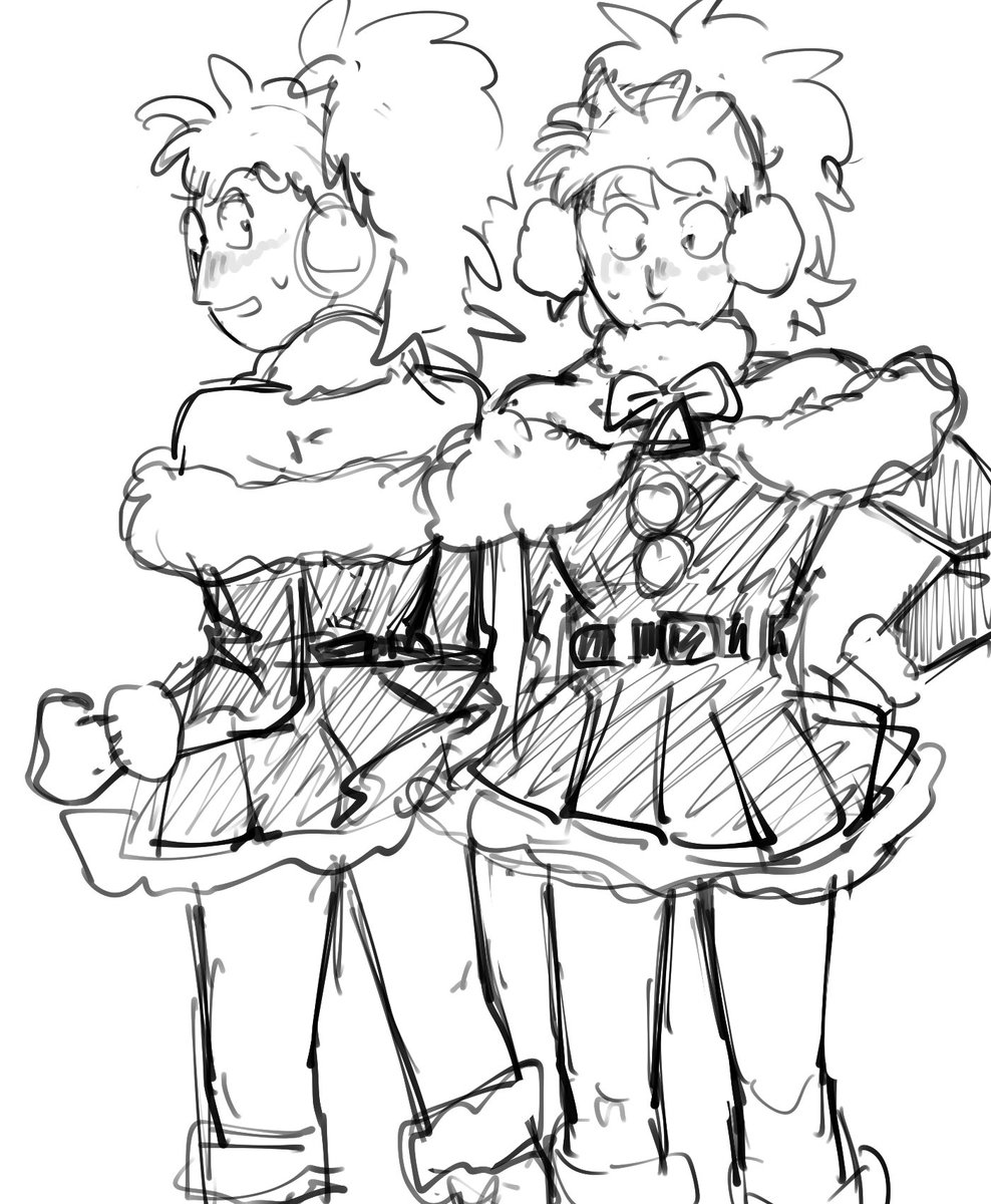 結局五年全員ミニスカサンタ描いてしまった 