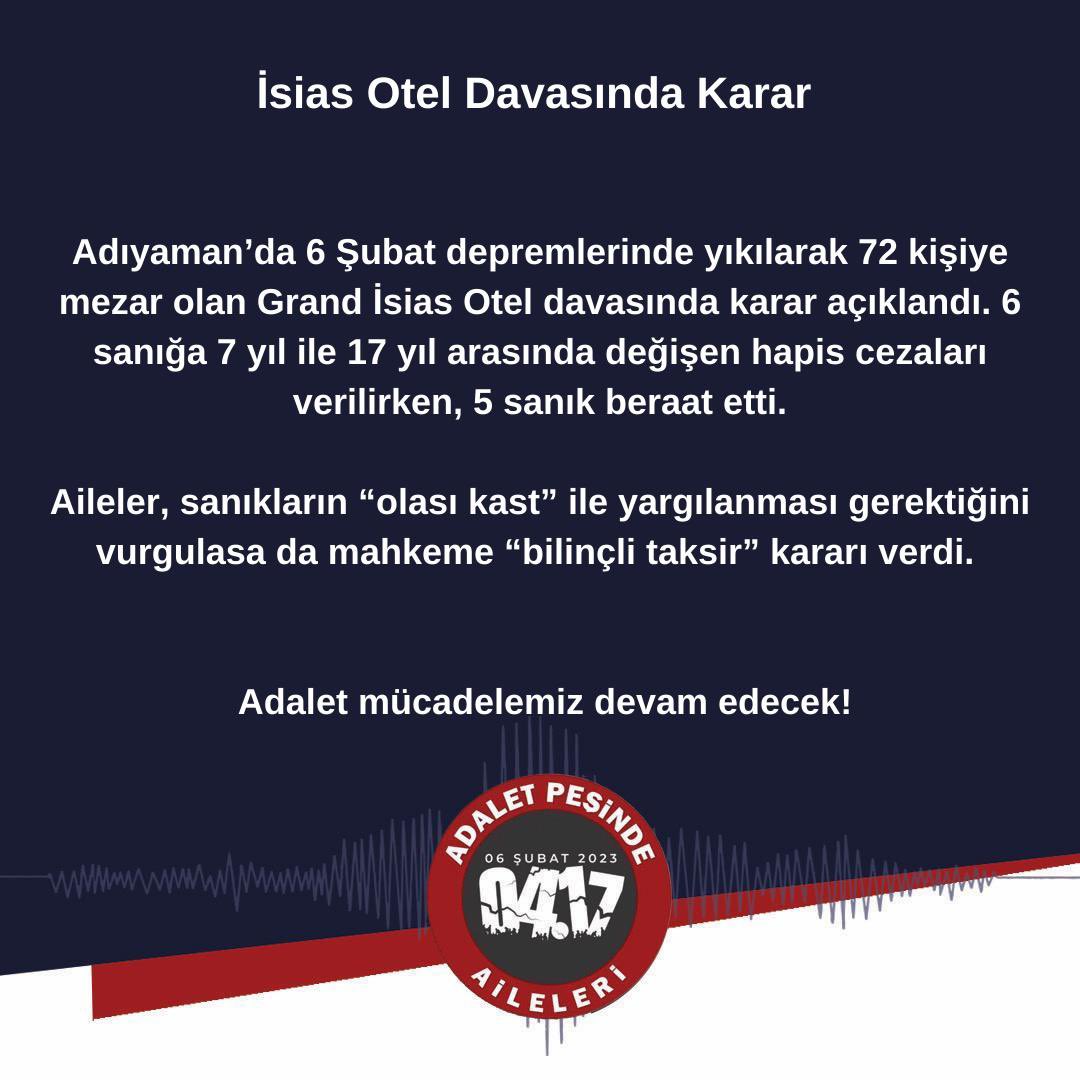 Adaletpesindea's tweet photo. İsias Otel Davası Duyuru!
.
.
#adaletpeşindeaileleri #deprem #dava #duruşma #isias https://t.co/6OJaxzzk53