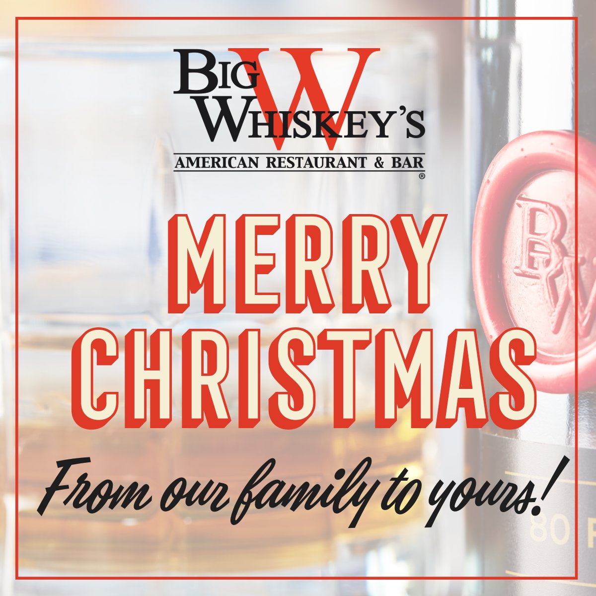To our amazing guests - we wish you a Christmas full of love, laughter and all the good things in life! Thank you for making this year so special!

Cheers to a very wonderful Christmas and a fantastic New Year ahead with more Big Whiskey's coming to a town near you!