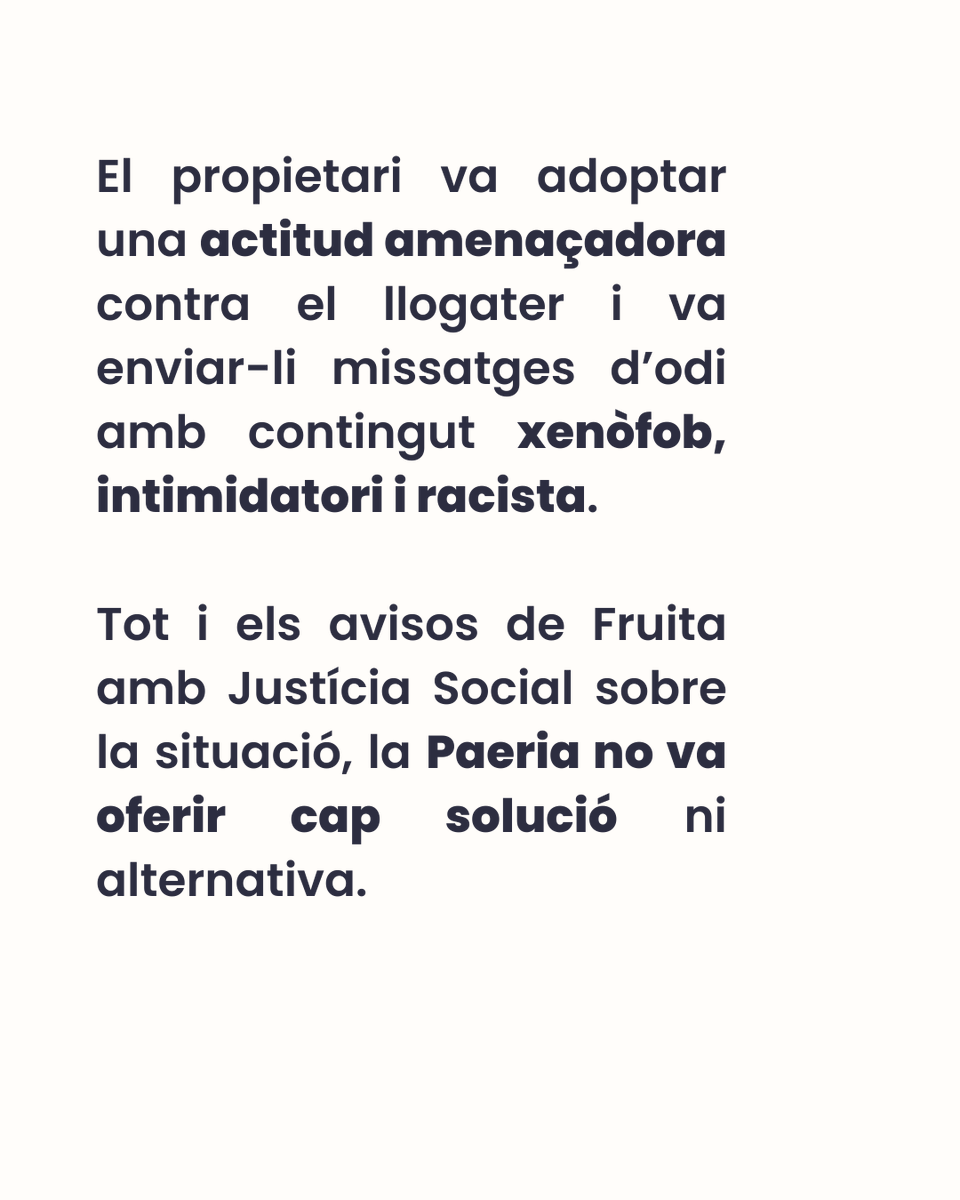 destriem_ponent's tweet photo. 💥 No serà un 'bon nadal' per a tothom. 

❗ Abans d'ahir vam patir el desnonament il·legal d'un company de #FruitaAmbJustíciaSocial per part d'un propietari racista que volia impedir el seu dret a empadronar-se.

📝 Llegeix el comunicat complet https://t.co/v0iEkfKrHw https://t.co/PMgAGAQ2DK