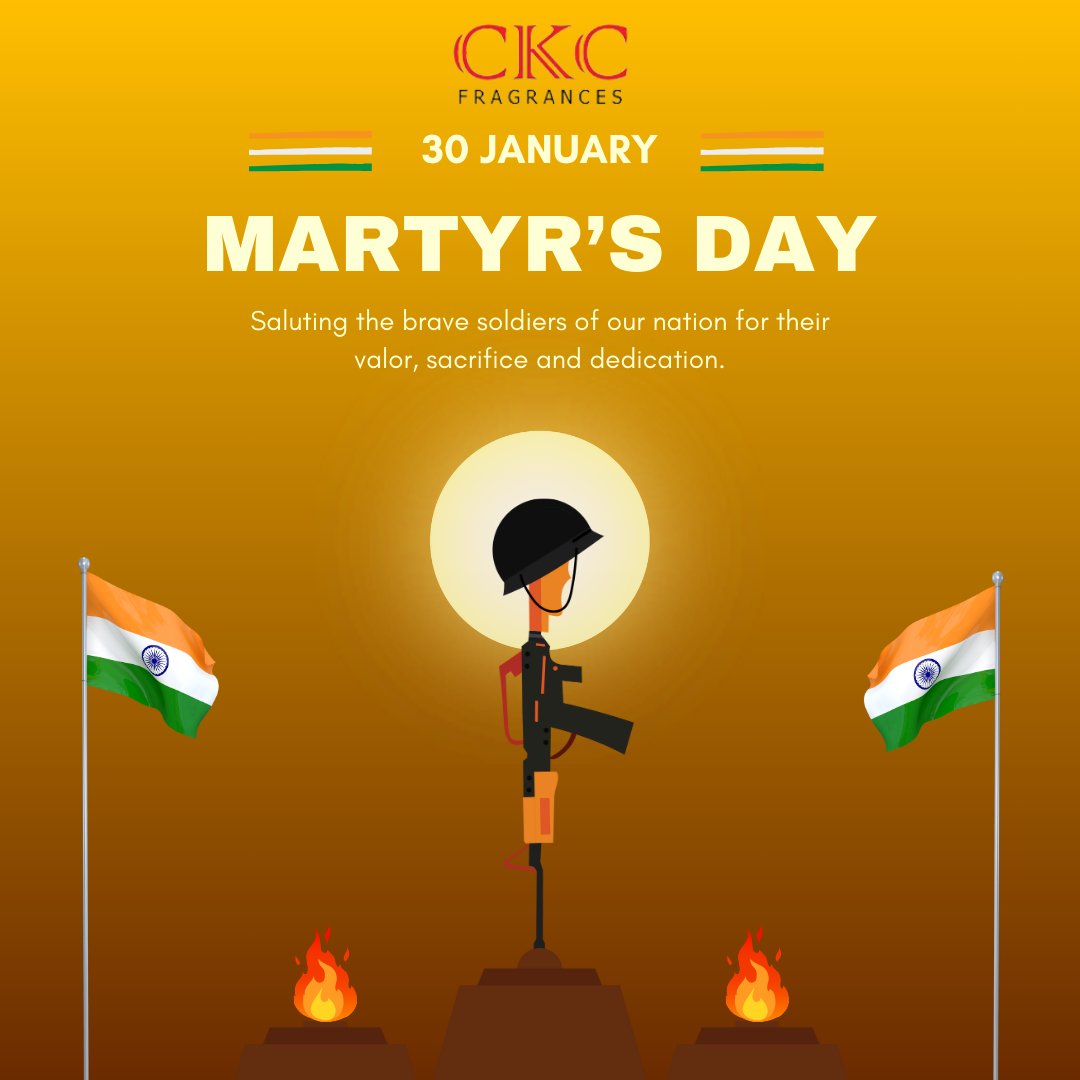 rishabhckothari's tweet image. Honoring the brave souls who made the ultimate sacrifice for our nation on this Martyr&apos;s Day. Their courage and dedication continue to inspire us every day. 🇮🇳💐

#MartyrsDay #RememberingTheBrave #Sacrifice #India #Patriotism #Heroes #Inspiration #RishabhKothari #CKCFragrances