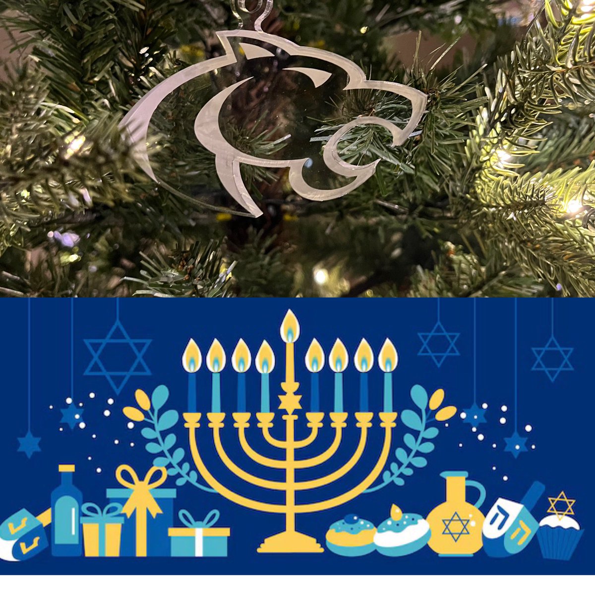 OaktonHS's tweet photo. Merry Christmas 🎄 and Happy Chanukah 🕎 to all in the Oakton community who are celebrating! #WEAREOAKTON #OurFCPS https://t.co/aHVCTiLL4t