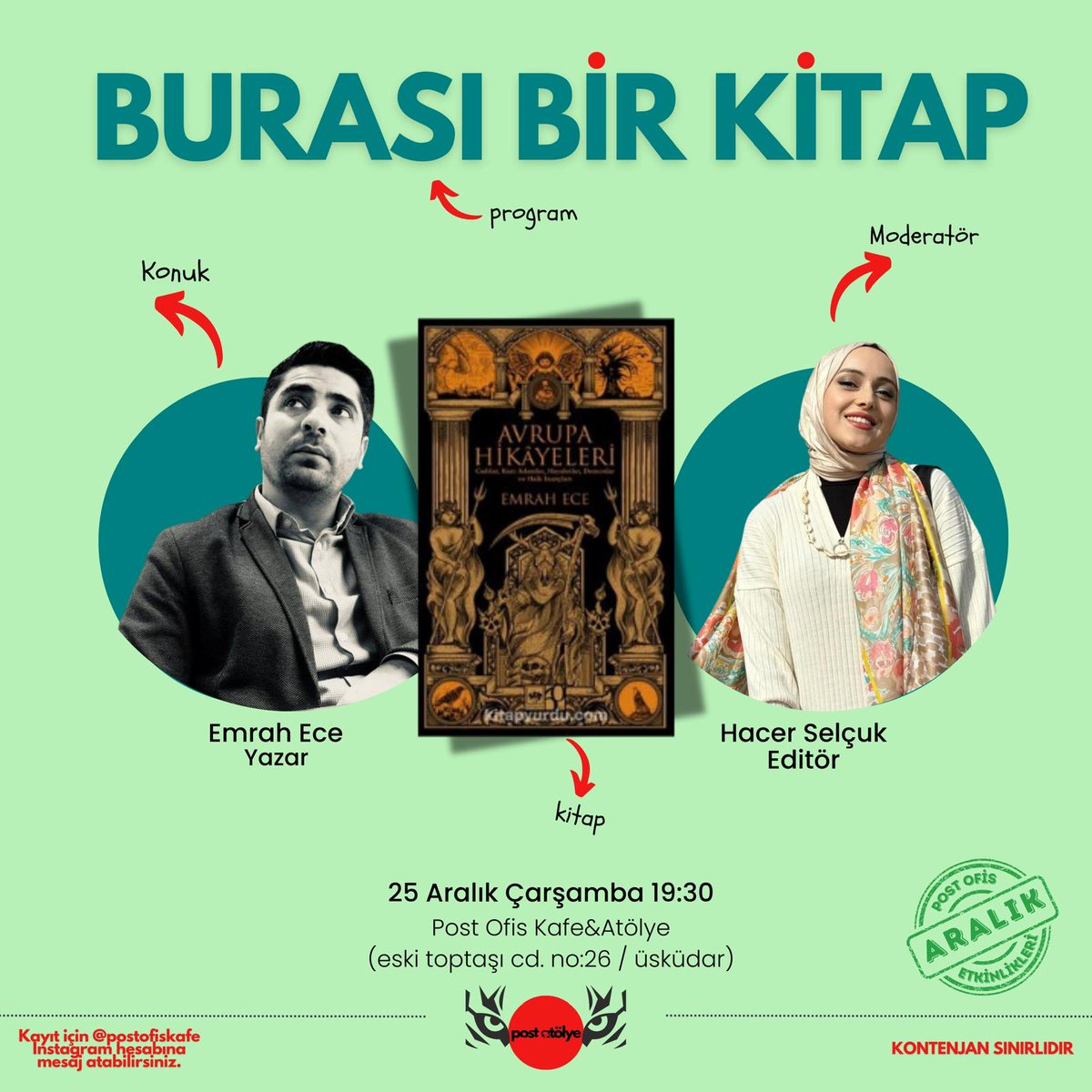 Bu akşam Üsküdar'da <a href="/hacerselcuk_sh/">Hacer Selçuk</a> ile birlikte şöyle bir etkinliğimiz olacak. Çıkın çıkın gelin.🙂