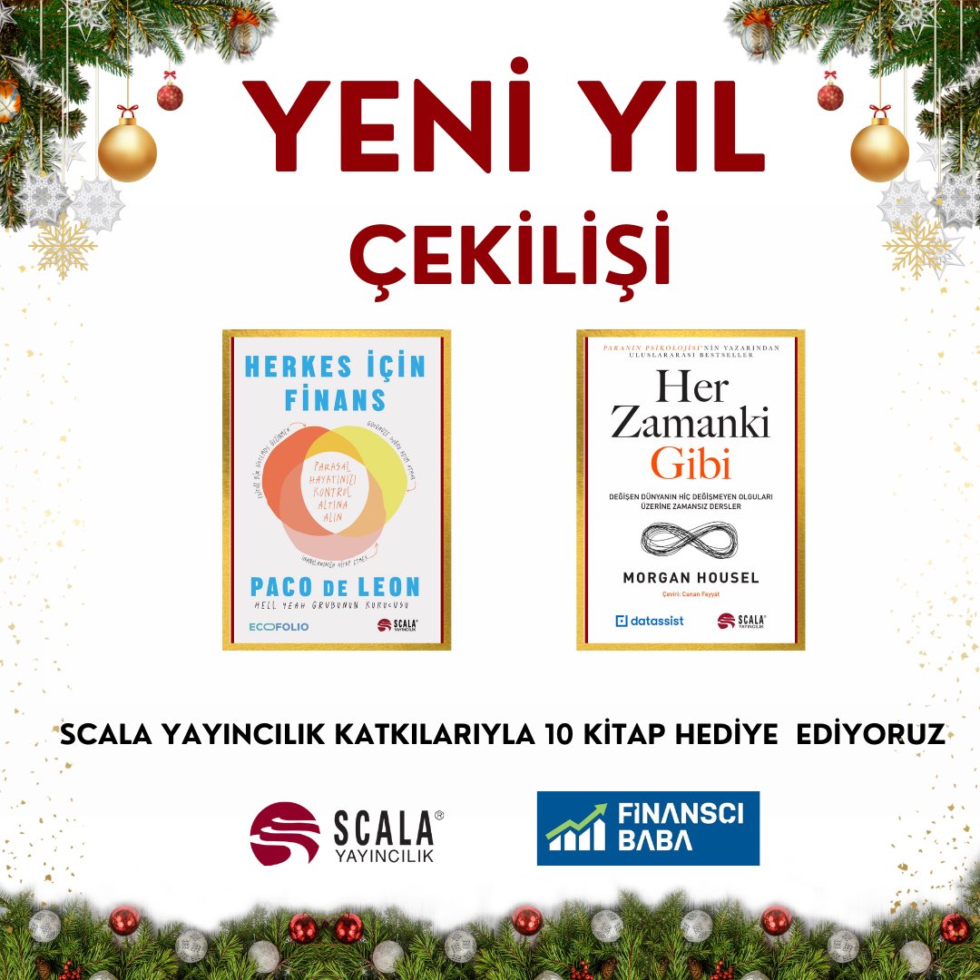 Finansçı Baba (@finanscibaba) on Twitter photo 🎄🎊 Yeni yıl hediyeniz 📚📚
Finansçı Baba & Scala Kitapçı
işbirliğinden geliyor...
👇Yapmanız gerekenler👇
✔️Bu gönderiyi Yeniden Gönder.
☑️ <a href="/finanscibaba/">Finansçı Baba</a> takip et.
✅ <a href="/Scala_Kitapci/">Scala Kitapçı</a> takip et.
⏰Çekiliş 30 Aralık Pazartesi saat 22.00
📌Herkese açık olan hesapların 🎄🎊 Yeni yıl hediyeniz 📚📚
Finansçı Baba & Scala Kitapçı
işbirliğinden geliyor...
👇Yapmanız gerekenler👇
✔️Bu gönderiyi Yeniden Gönder.
☑️ <a href="/finanscibaba/">Finansçı Baba</a> takip et.
✅ <a href="/Scala_Kitapci/">Scala Kitapçı</a> takip et.
⏰Çekiliş 30 Aralık Pazartesi saat 22.00
📌Herkese açık olan hesapların