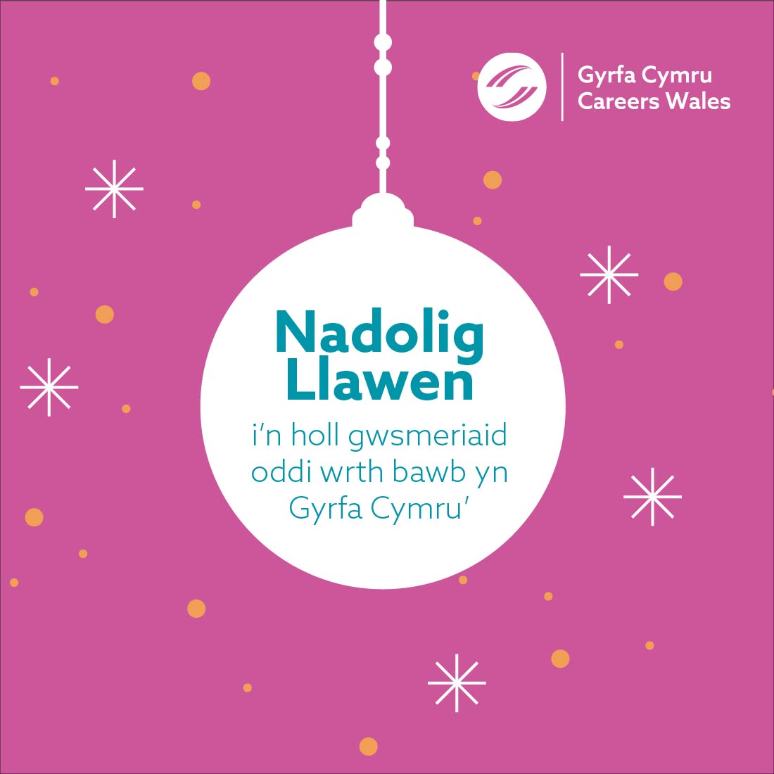 GyrfaCymru's tweet photo. #NadoligLlawen gan bawb yn Gyrfa Cymru! 🎅

Rydyn ni ar gau dros yr Ŵyl a byddwn yn ailagor ddydd Iau 2 Ionawr 2025. 

Yn y cyfamser, ewch i’n gwefan am lawer o gyngor gyrfaoedd defnyddiol: https://t.co/6jYcpQMAd6 https://t.co/STx9l8rxCI
