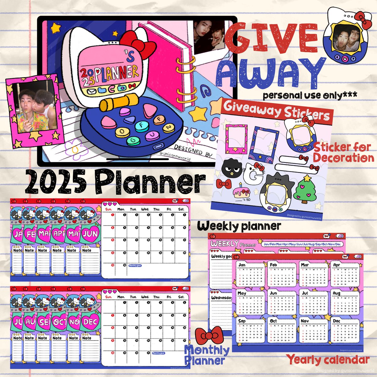 pafubabyplanet's tweet photo. ✦ 🏭 kindly rt before use 🍎☆૮꒰•༝ •。꒱ა

Giveaway digital file planner 2025 ౨ৎ
✮ monthly planner
✮ weekly planner
✮ yearly calendar
���𝟹 sticker set for decoration 

Personal use only and do not repost naka ◡̈ 
>ヮ< 🎀 link in mention 

#planner2025 https://t.co/UTxJXXKlK0