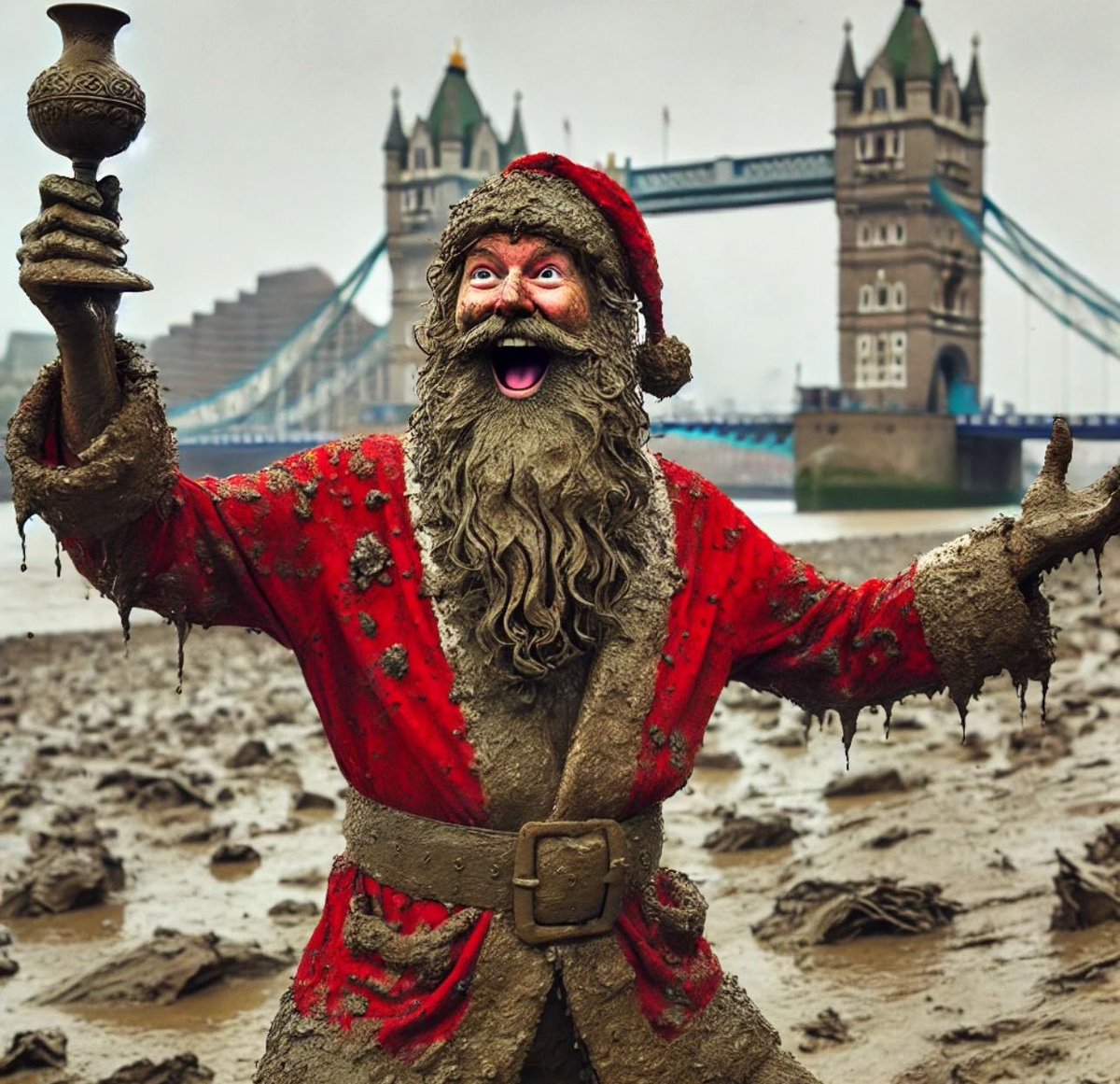 mudlarkanna's tweet photo. Merry Christmas #mudlarks and their friends! #thames #mud https://t.co/0mxlUm4mXH
