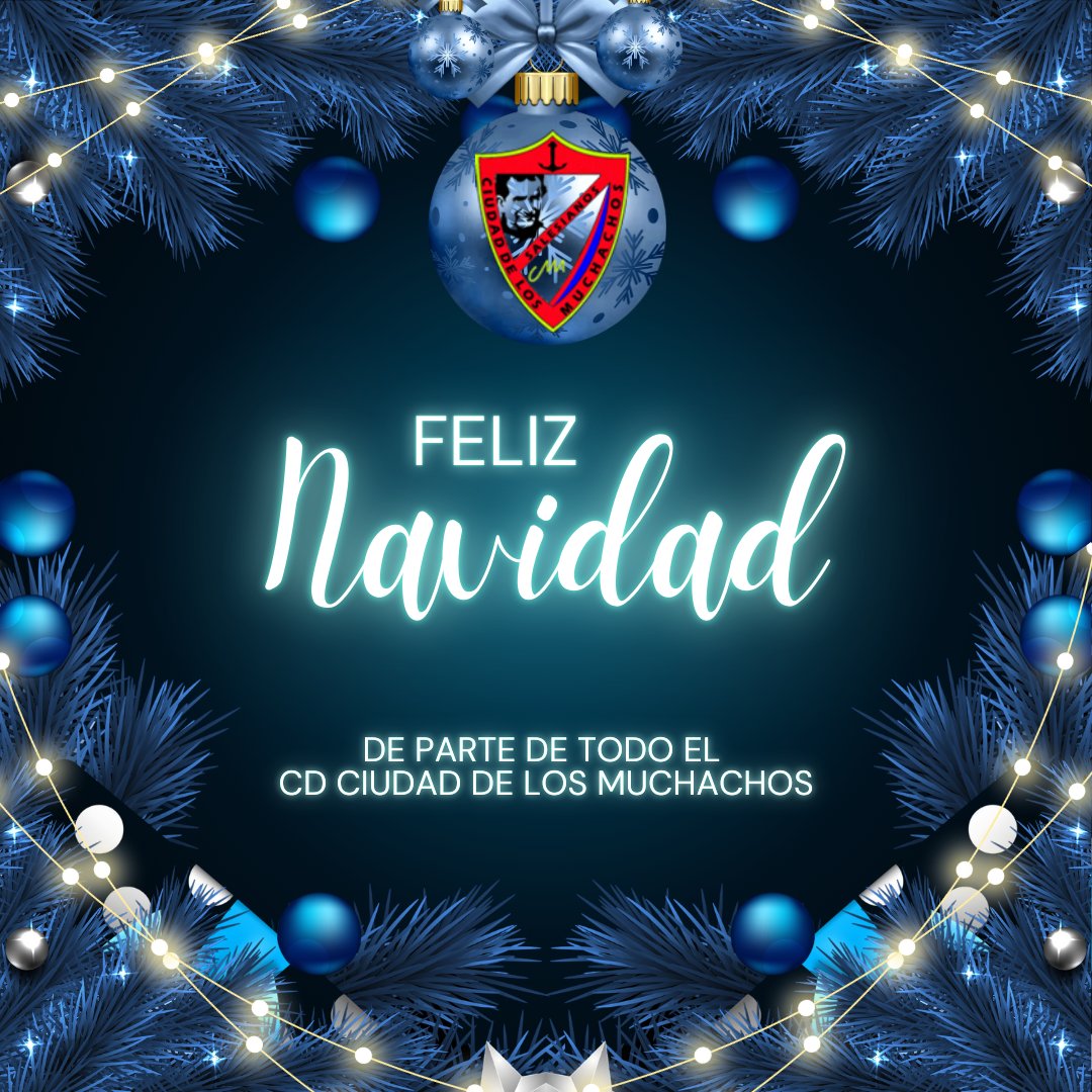 El CD Ciudad de los Muchachos os desea a todos una Feliz Navidad. Disfrutad mucho de estas fechas con vuestros seres queridos y nos vemos a la vuelta.

¡Felices fiestas!

#123ciudad💙🤍