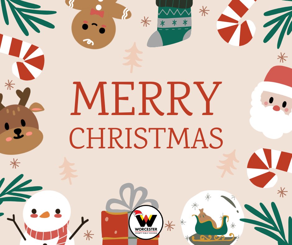 From Worcester County Public Schools, we wish you a Merry Christmas! May this holiday season bring joy, warmth, and happiness to you and your loved ones. #MerryChristmas 🎄 #WeAreWorcester