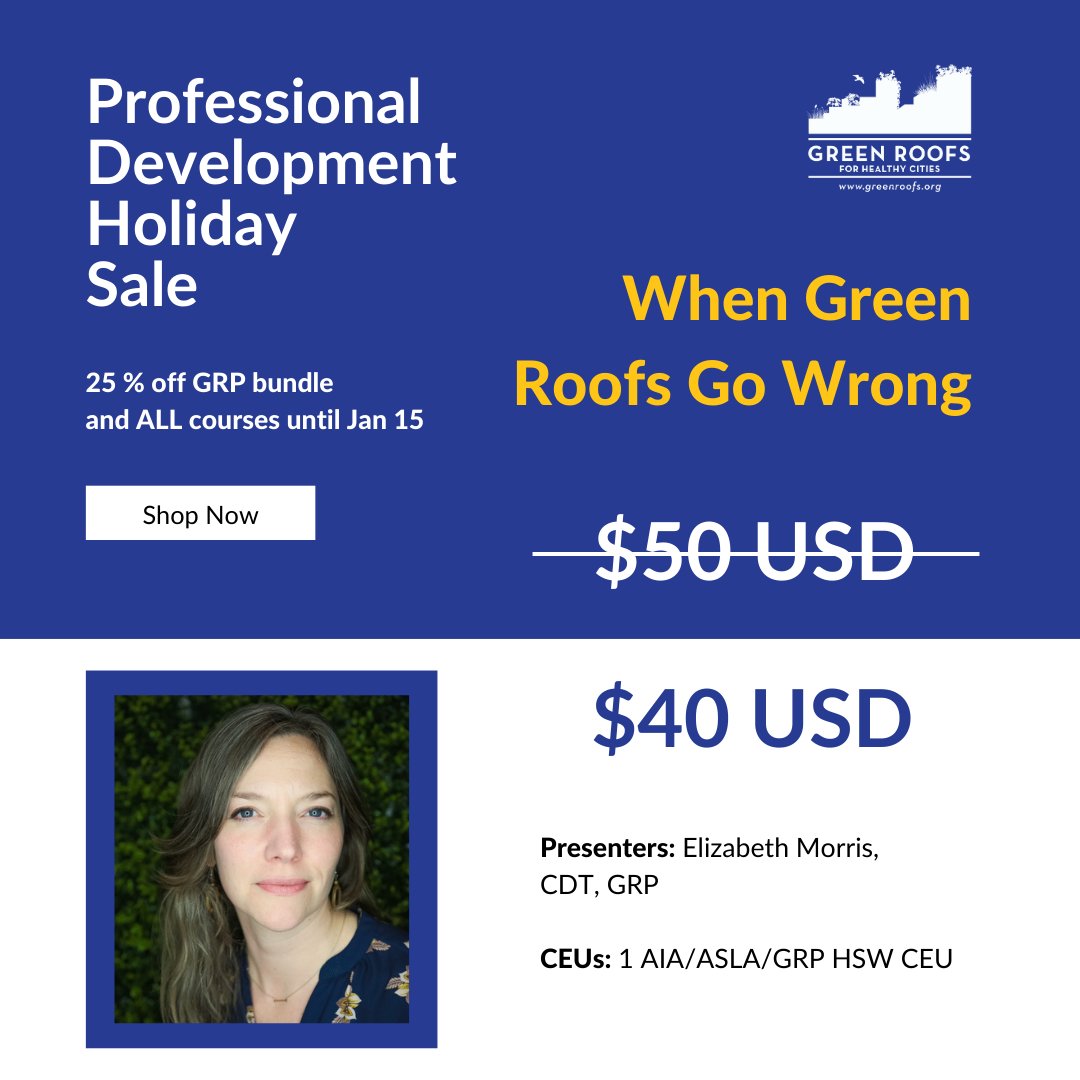 This course provides an overview of some of the ways green roofs fail, what to do when failures occur, and how to avoid these mistakes to ensure long term success and the maximization of benefits derived from a green roof.

livingarchitectureacademy.com/p/when-green-r…