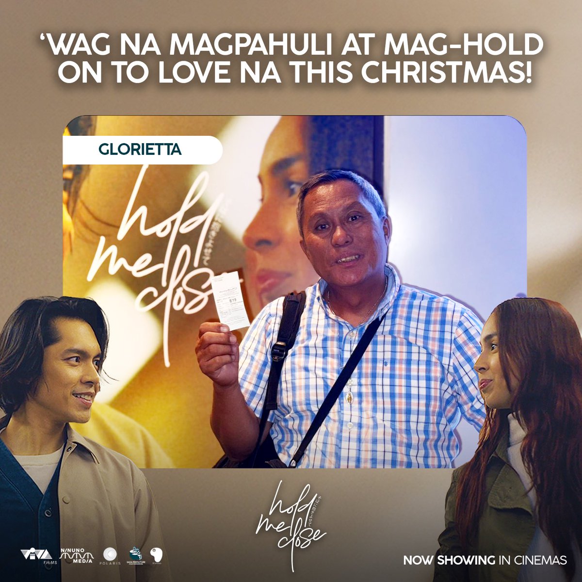 VIVA_Films's tweet photo. RAMDAM NA RAMDAM ANG CHRISTMAS SPIRIT OF LOVE SA MGA SINEHAN! 🫶🏼🌸

Unahin ang #HoldMeClose ngayong Pasko! 

#HoldMeClose is an official entry to the 50th Metro Manila Film Festival 2024. 

NOW SHOWING Only In Cinemas.

#JuliaBarretto #CarloAquino
#MMFF2024 #MMFF50 https://t.co/kWorSaAfmD