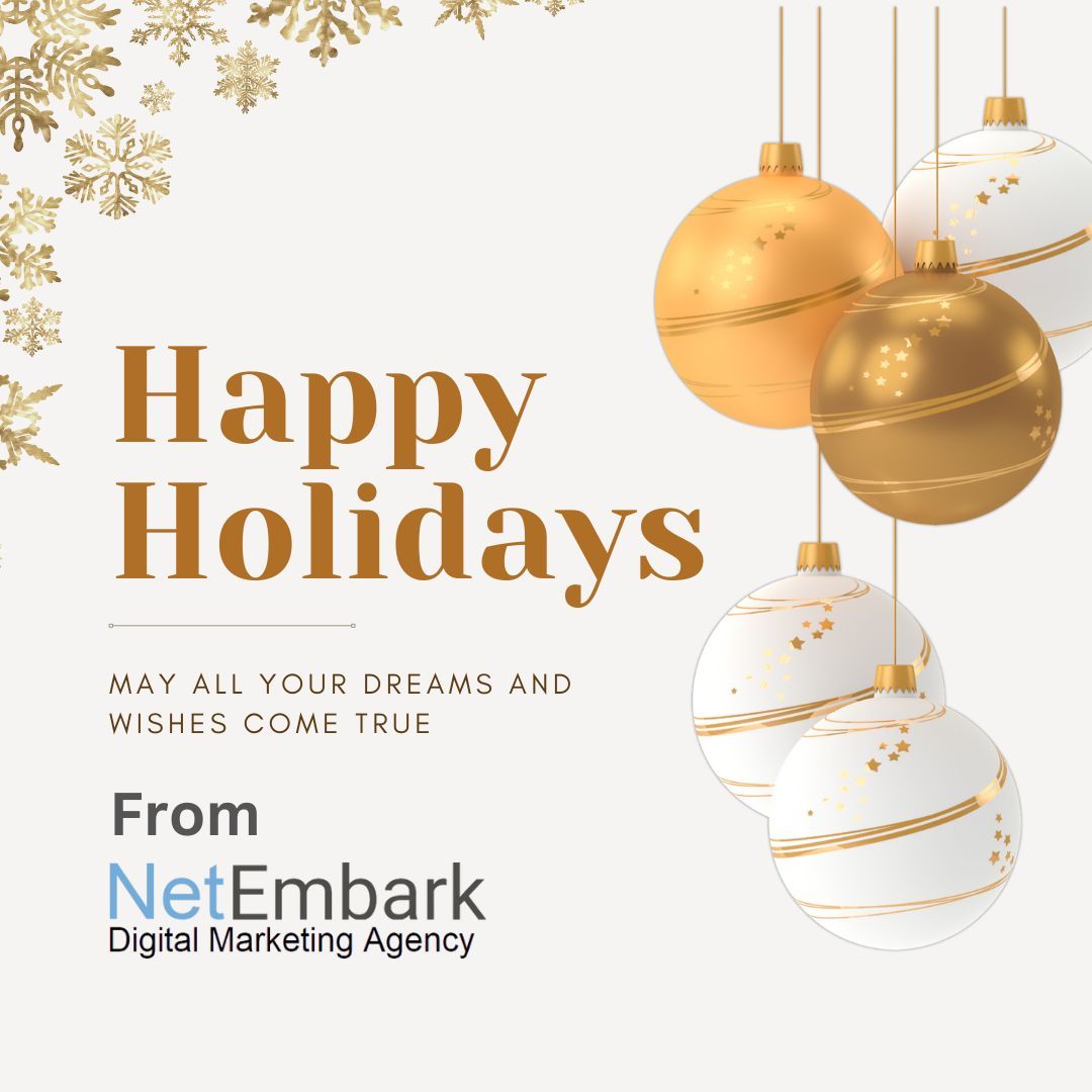 netEMBARK's tweet photo. Happy Holidays to everyone from NetEmbark! Wishing you a joyous and peaceful holiday season filled with warmth, love, and prosperity. ☃️  

NetEmbark, LLC, 
🎖️ NJ's Award-Winning Digital Marketing Agency
Certified Google Partner
Meta Certified
Top SEO Provider of NJ, NY https://t.co/URHBLMZvgT