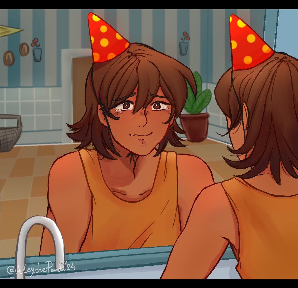 AlexthePanda24's tweet image. &quot;If everyone says they&apos;re proud of me, maybe it&apos;s okay to try and be proud of myself too.&quot;

I had made this for Kel&apos;s birthday🧡
#OMORIFANART #OMORI #omorikel