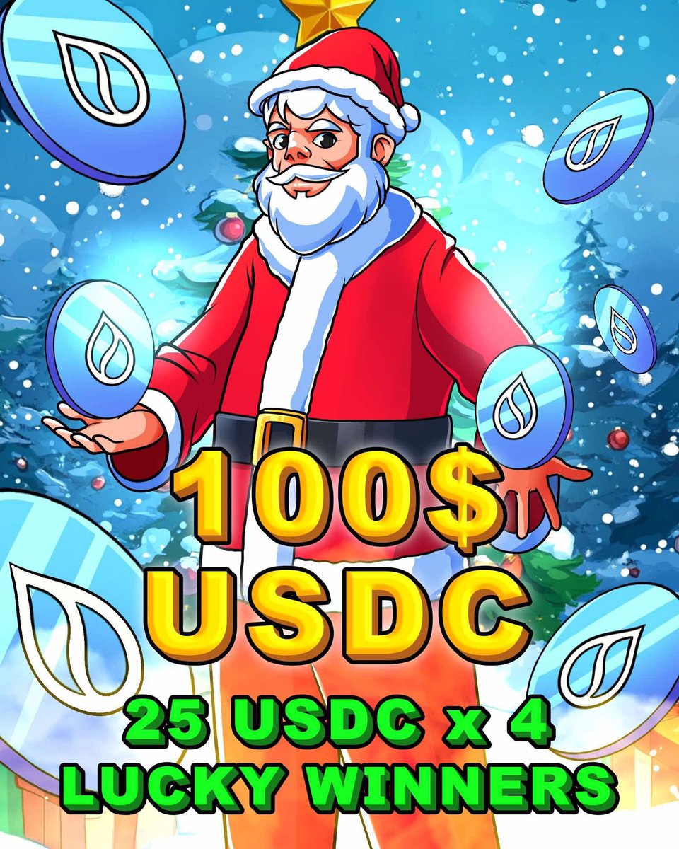 yuppidotsui's tweet photo. Merry Christmas Sui fam 🎅🎄

In celebration of Christmas, we’re giving away a total of 100 USDC to four lucky winners—25 USDC each!

Here's how to win:

1️⃣ Follow 
@JoshuaOrhue_  
@dobychamp 
@nefarii  
@yuppibaladam

 2️⃣ Like, Retweet this post and tag your 2 friends

48H⏳
