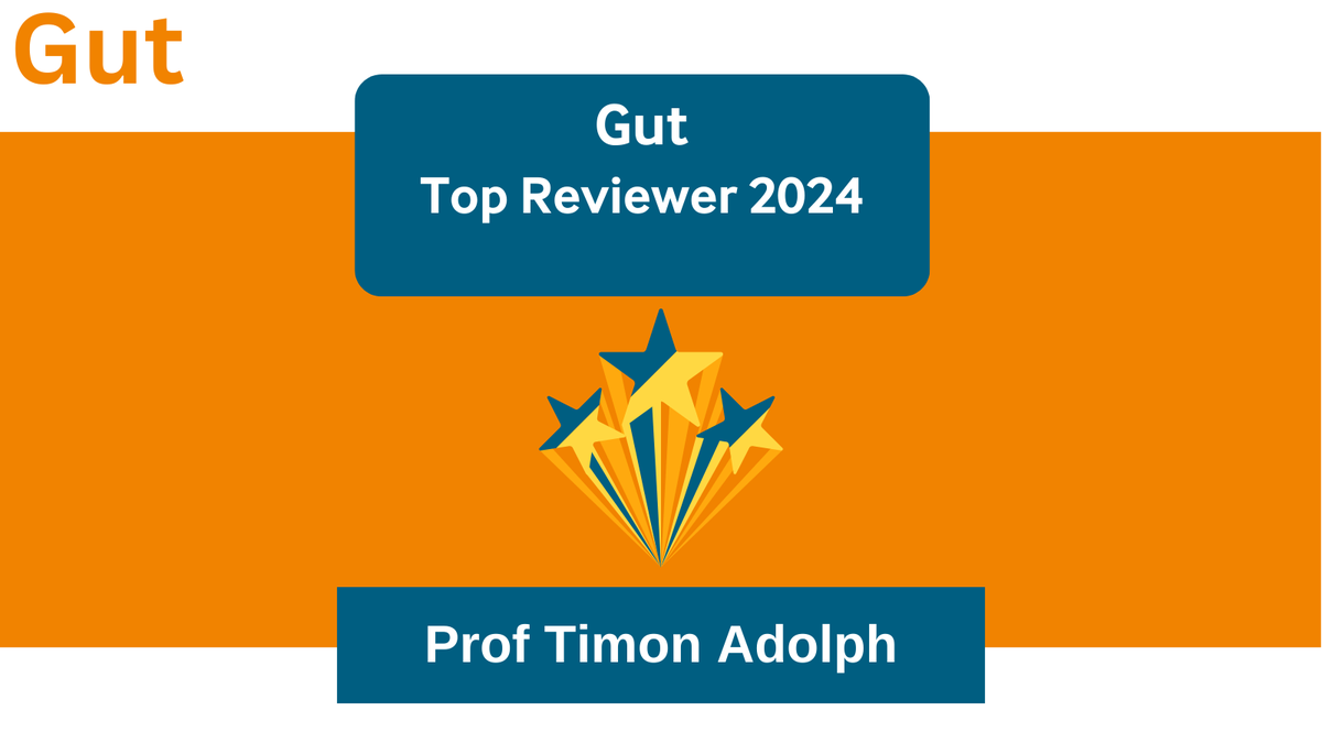 Gut_BMJ's tweet photo. Joint #TopGUTReviewer2024 is Professor Timon Aldoph
Thank you from @emadelomar and the entire #TeamGUT for all your hard work and commitment to @Gut_BMJ! https://t.co/QNL593tBtT