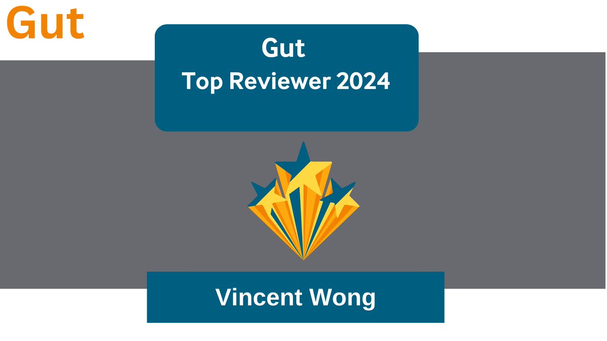 Gut_BMJ's tweet photo. Joint #TopGUTReviewer2024 is Professor Vincent Wong @VWSWong
Thank you from @emadelomar and the entire #TeamGUT for all your hard work and commitment to @Gut_BMJ https://t.co/UiloWKEI47